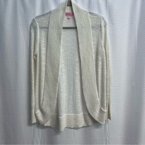 Lilly Pulitzer Amalie Resort White Open-Front Cardigan Beach Classic Small